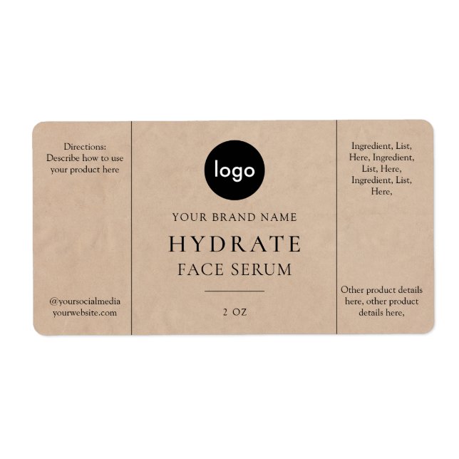 Étiquette minimaliste moderne face (Devant)