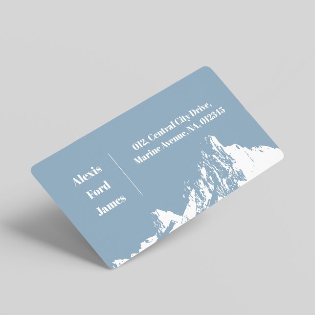 Étiquette Minimaliste moderne Mountain Icy Blue (Créateur téléchargé)