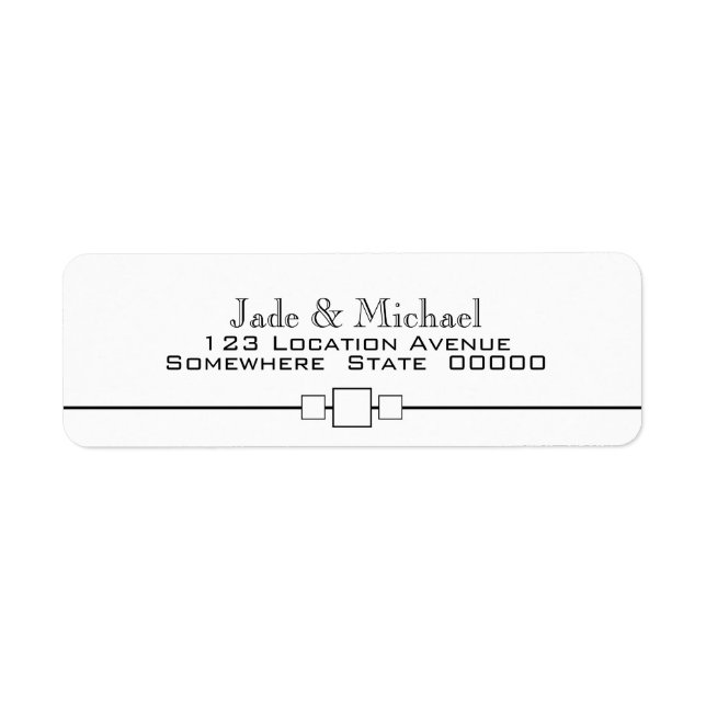 Étiquette Minimaliste moderne noir et blanc (Devant)