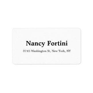 Étiquette Minimaliste noir & blanc moderne clair
