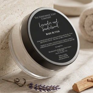 Étiquette minimaliste noire pour pot de cosmétique