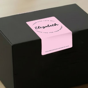 Étiquette Minimaliste Rose Fabriqué avec amour merci pour vo