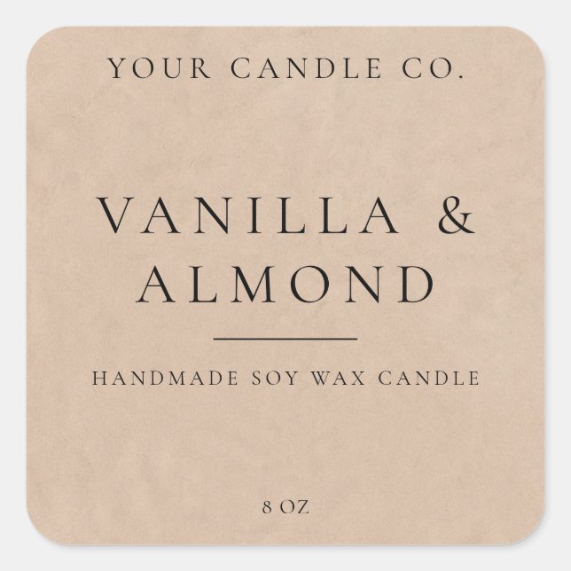 Étiquette minimaliste Rustique Kraft (Devant)