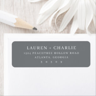 Étiquette Minimaliste Typographique Gris Sophistiqué