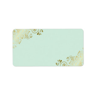 Étiquette Mint Green & Gold do-it-yourself Imprimer l'adress