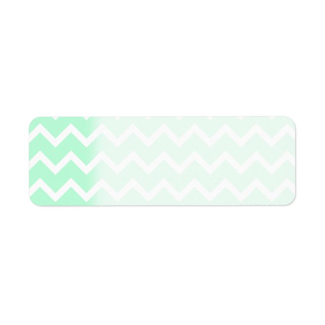 Étiquette Mint Green Zigzag Chevron Stripes. (Devant)