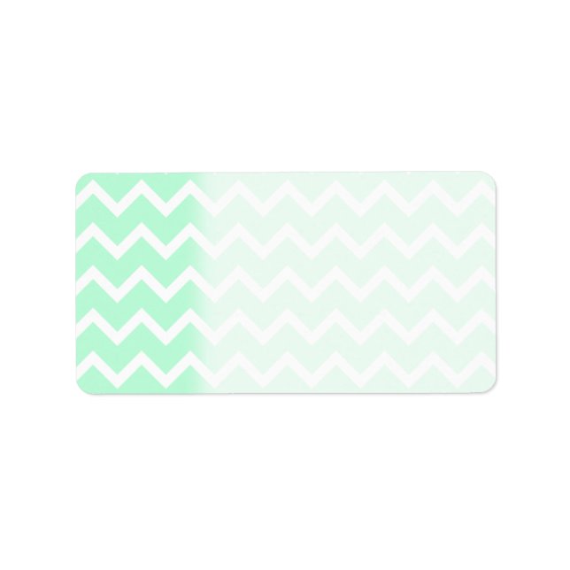 Étiquette Mint Green Zigzag Chevron Stripes. (Devant)