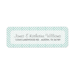 Étiquette Mint Herringbone Chevron Mariage moderne