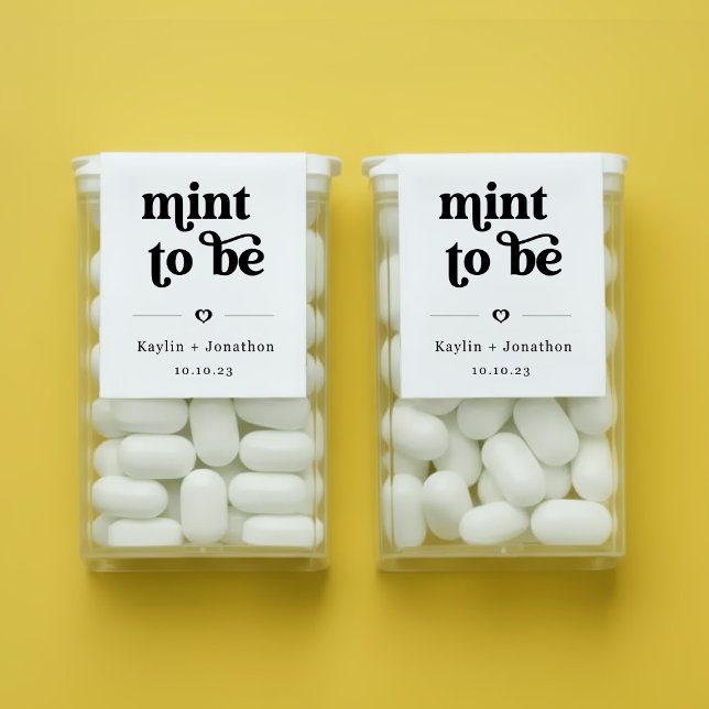 Étiquette "Mint to Be" TicTac Mint Gum Wedding Favor Labels (Créateur téléchargé)