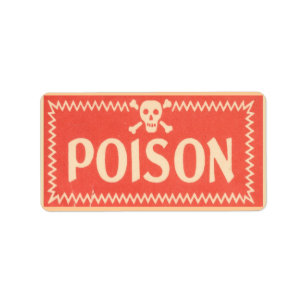 Étiquette Mise en garde de poison d'étiquette vintage