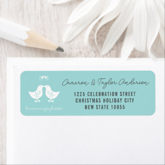 Étiquette Mistletoe Kissing Chicks Adresse du Mariage de vac