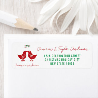 Étiquette Mistletoe Kissing Chicks Adresse du Mariage de vac
