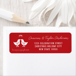 Étiquette Mistletoe Kissing Chicks Holiday Adresse de retour