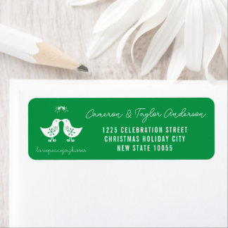 Étiquette Mistletoe Kissing Chicks Holiday Adresse de retour