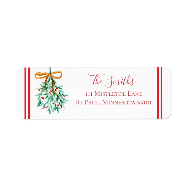 Étiquette Mistletoe Return Address Labels (Devant)