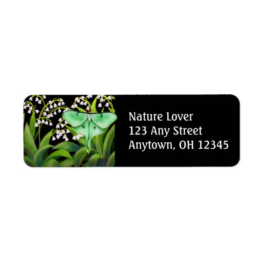 Étiquette Mite de Luna dans l'étiquette de fleurs du muguet