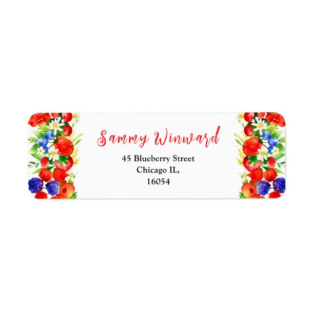 Étiquette Mixed Berries and Foliage Baby Shower (Devant)