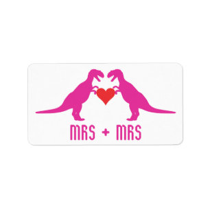 Étiquette Mme+Mme- L'amour est l'amour des dinosaures
