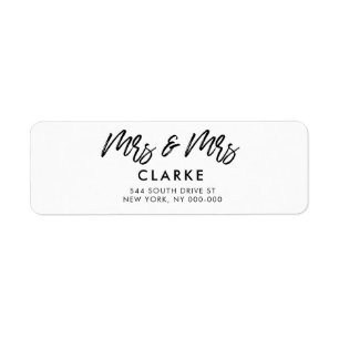 Étiquette Mme moderne et Mme adresse de retour de mariage
