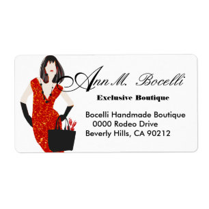 Étiquette Mode Empreinte de léopard rouge