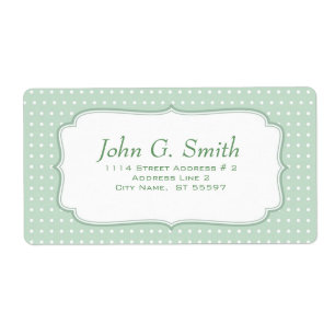 Étiquette Modèle à Motif blanc vert Polka-Dot