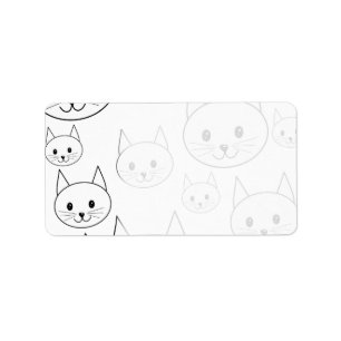 Étiquette Modèle blanc mignon de chats