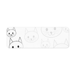 Étiquette Modèle blanc mignon de chats