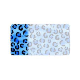 Étiquette Modèle bleu d'empreinte de léopard