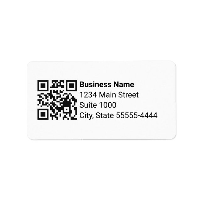 Étiquette Modèle d'adresse de retour de code QR d'entreprise (Devant)