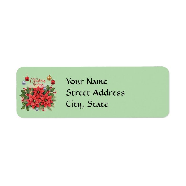 Étiquette Modèle d'adresse de retour de Noël (Devant)