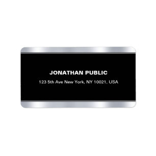 Étiquette Modèle d'argent noir Élégant glamour moderne