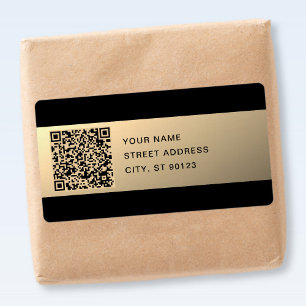 Étiquette Modèle de code QR immédiatement modifiable   Or Fa