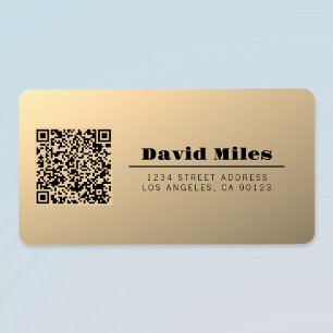 Étiquette Modèle de code QR immédiatement modifiable Or Fa