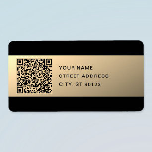 Étiquette Modèle de code QR immédiatement modifiable Or Fa