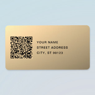 Étiquette Modèle de code QR immédiatement modifiable Or Fa