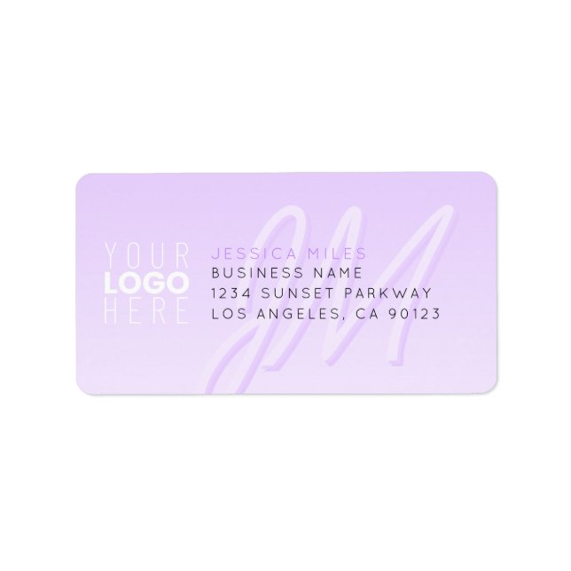 Étiquette Modèle de nom professionnel et de slogan | Violet  (Devant)