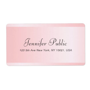 Étiquette Modèle de typographie personnalisée en or rose pou