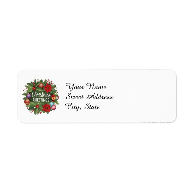 Étiquette modèle de vœux de Noël, (Devant)