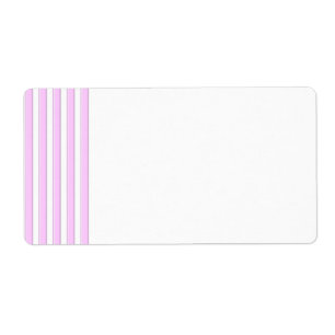 Étiquette Modèle d'étiquette blanche avec rayures roses