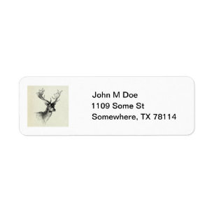 Étiquette Modèle d'étiquette de adresse de bâti de cerfs