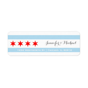 Étiquette Modèle du drapeau de Chicago Red Star Bleu