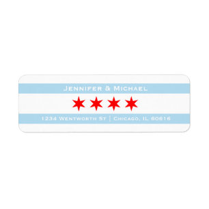 Étiquette Modèle du drapeau de Chicago   Red Stars   Bleu
