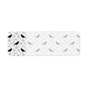 Étiquette Modèle élégant noir et blanc de corneille