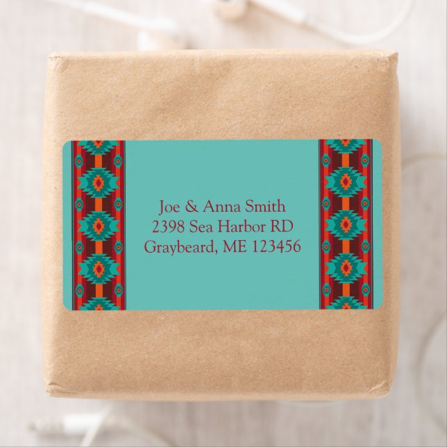 Étiquette Modèle géométrique ethnique du sud-ouest (En situation)