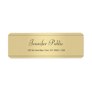 Étiquette Modèle minimaliste d'or manuscrit moderne