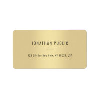 Modèle minimaliste Gold Modern Élégant Adresse