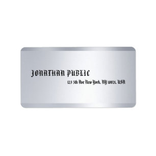 Étiquette Modèle minimaliste moderne Silver