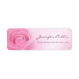 Étiquette Modèle Moderne Rose Pâle Écriture Manuscrite