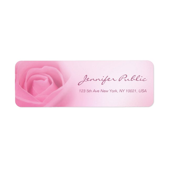 Étiquette Modèle Moderne Rose Pâle Écriture Manuscrite (Devant)
