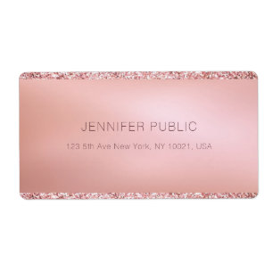 Étiquette Modèle personnalisé de livraison pailleté or rose